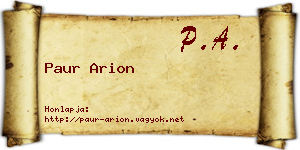 Paur Arion névjegykártya